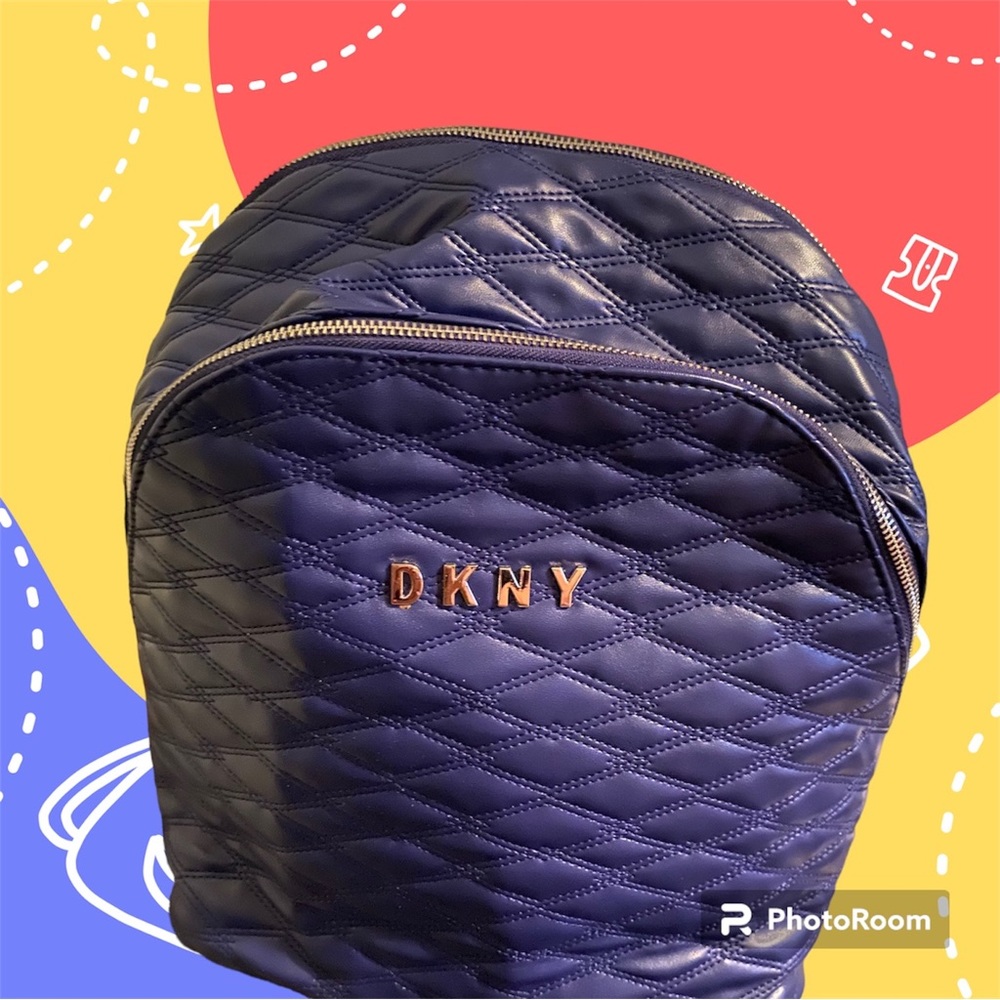 DKNY NWOT Blue Leather backpack - Picture 1 of 6